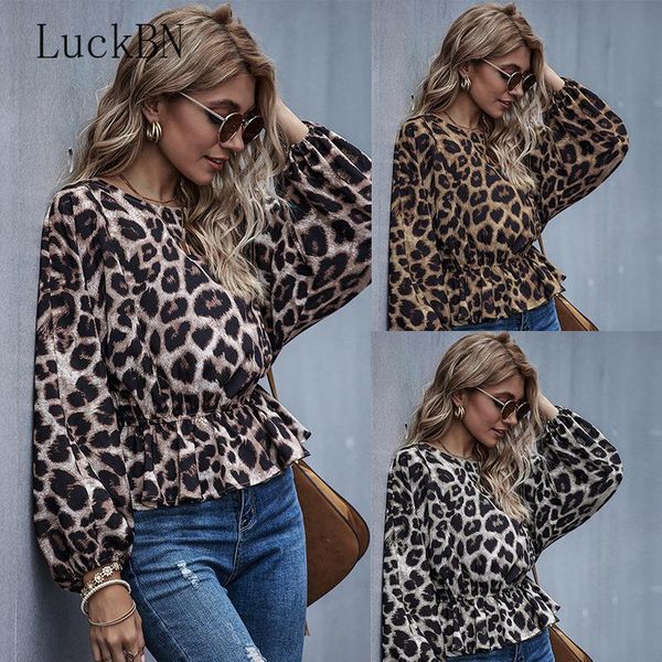 

leopard print women and blouses ladies o-neck long sleeve shirt office pullover blouses casual female shirt blusas de mujer, White