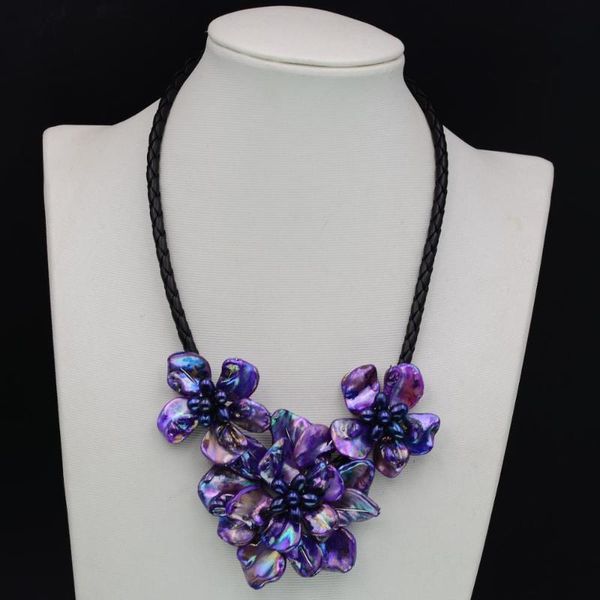 

chokers wholesale love purple mother of pearl shell flower necklace dress accessories sweater, Golden;silver