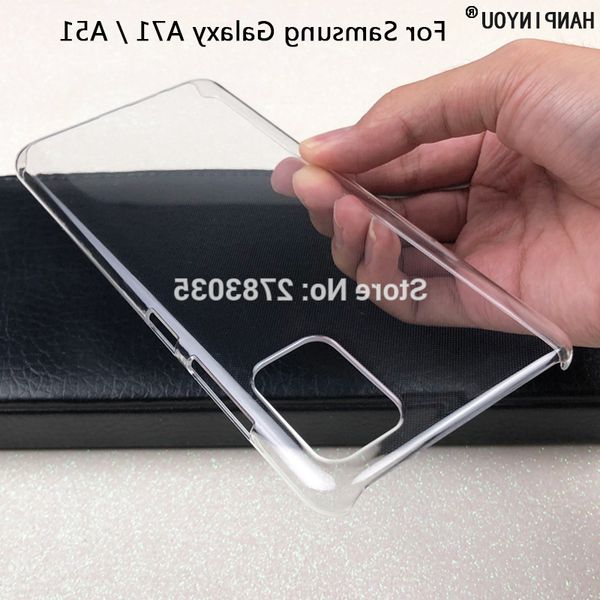 

для samsung galaxy a71 a51 71 a 51 a715f a515f глянцевый привязать телефон дело кристалл невидимого hard pc cover clear protect назад shell