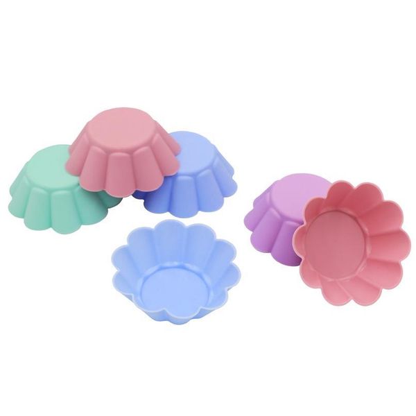 

sile cupcake mold fondant pan small flower shaped kitchen baking pastry tools cake decorating tools 6/12pcs muffin qyltnf