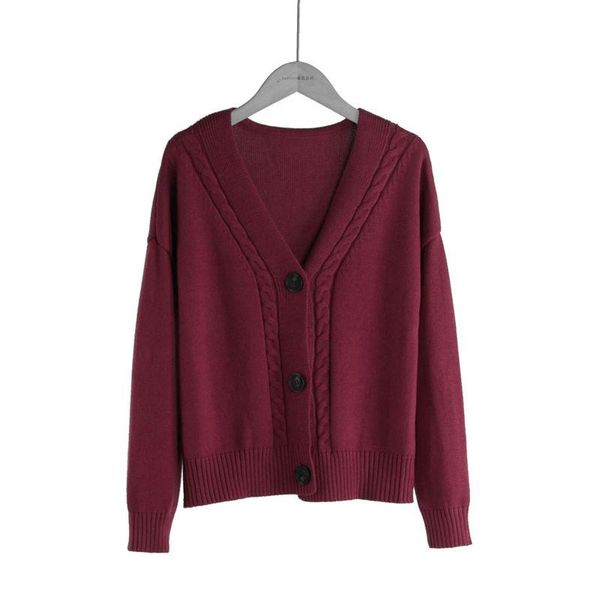 

thick twist sweater cardigan jacket women's 2020 autumn winter new korean style loose lazy single-breasted sweater, White