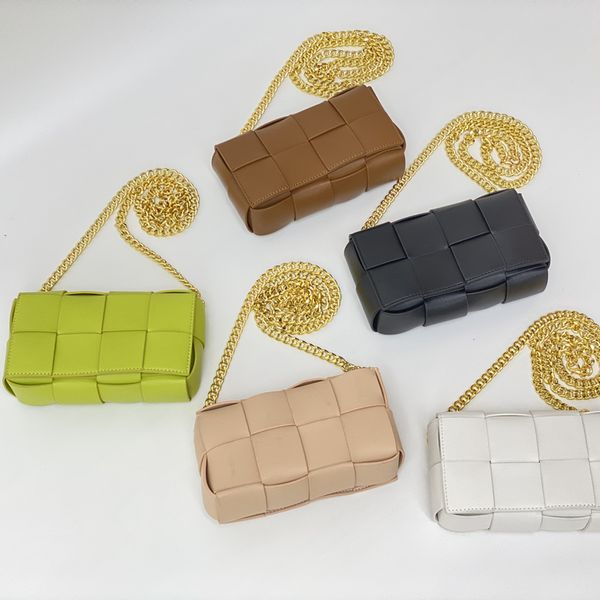 

autumn and winter new cowhide chest bag waist bag womens fashionable ins shoulder messenger bag versatile woven mini square