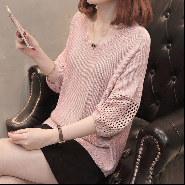 

newly women knitwear sweater casual round neck breathable elegant slim fit size do99 drop shipping, White;black