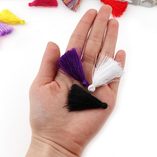 

30pc mixed color4cm cotton tassels charms pendant imitation silk satin tassels for earring findings jewelry making diy materials h bbyrfa