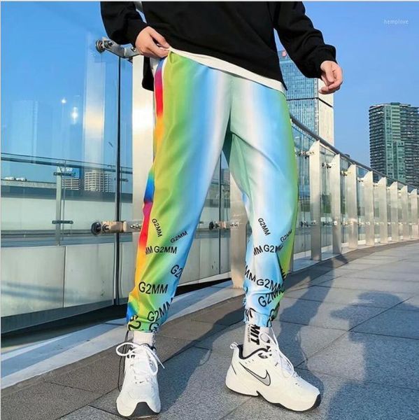 

2020 gradient jogger pants men streetwear hip hop harem pants loose casual sport elastic waist ankle length sweatpants trousers1, Black