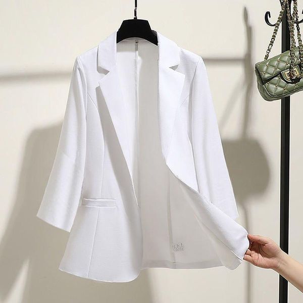 

autumn winter women 2021 new fashion chic solid color casual outwears female office ladies pockets work business blazers s312, White;black