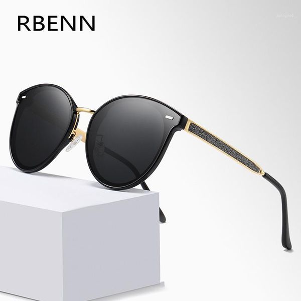 

sunglasses rbenn 2021 luxury cat eye polarized women fashion brand designer vintage ladies sun glasses female oculos uv4001, White;black