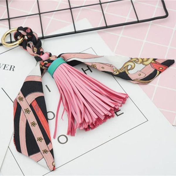 

new scarves key holder bowknot exquisite decoration pu leather tassels keychains women bag charm pendant eh847 h sqcnga