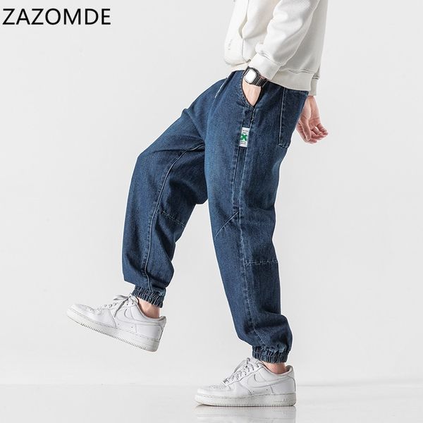 

zazomde tide brand large size men's spring autumu new youth jeans loose plus size fashion pants ankle-length streetwear -3xl 201111, Blue