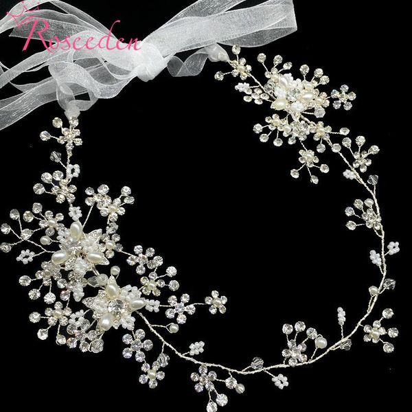 

handmade sweet crystals pearls flower wedding headband bridal hair vine hair accessories bridesmaids ornaments re763, Golden;silver