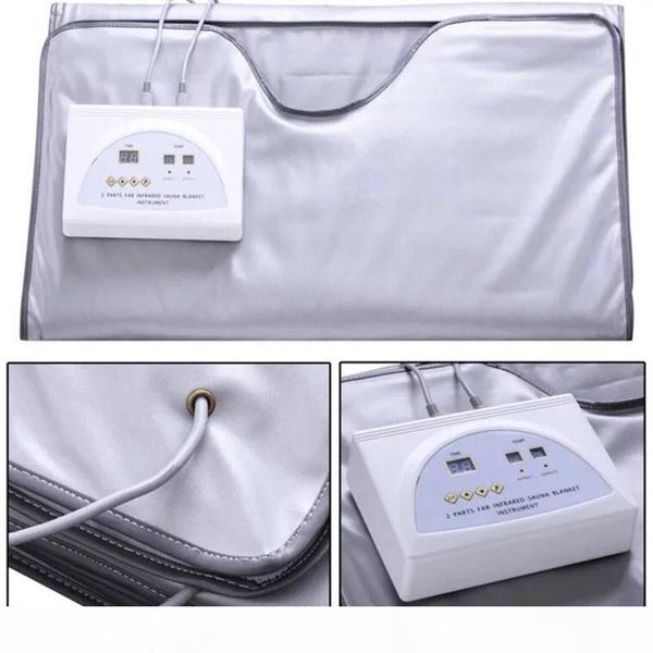 

new model 2 zone fir sauna far infrared body slimming sauna blanket heating therapy slim bag spa body detox machine