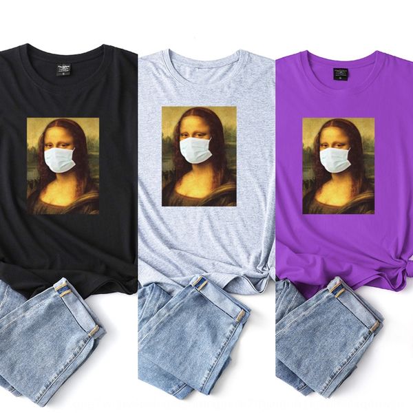 

new seller mona lisa funny and wo with mask new seller mona lisa funny men's and women's t-shirt t-shirt with mask 6u1jv, White