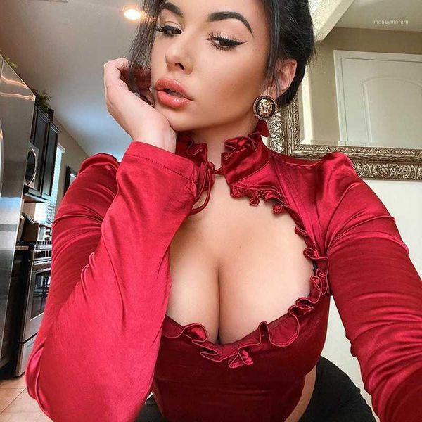 

women's blouses & shirts 2021 autumn female shirt fashion slim cutout long sleeve british style lace up elegant lotus leaf women b, White