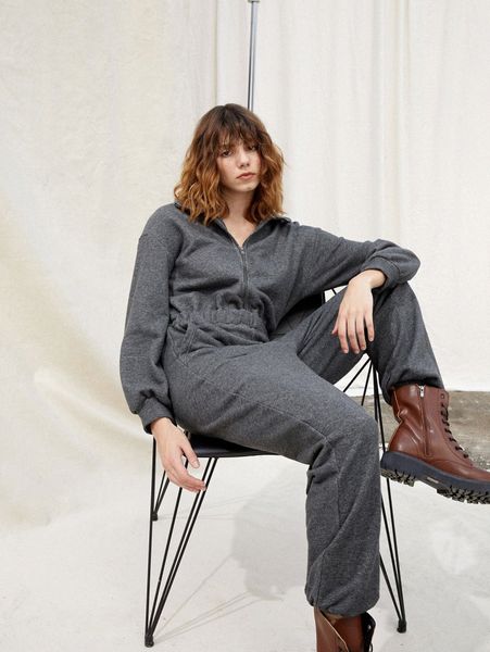 

half zip drop shoulder slant pocket jumpsuit i9xw#, White