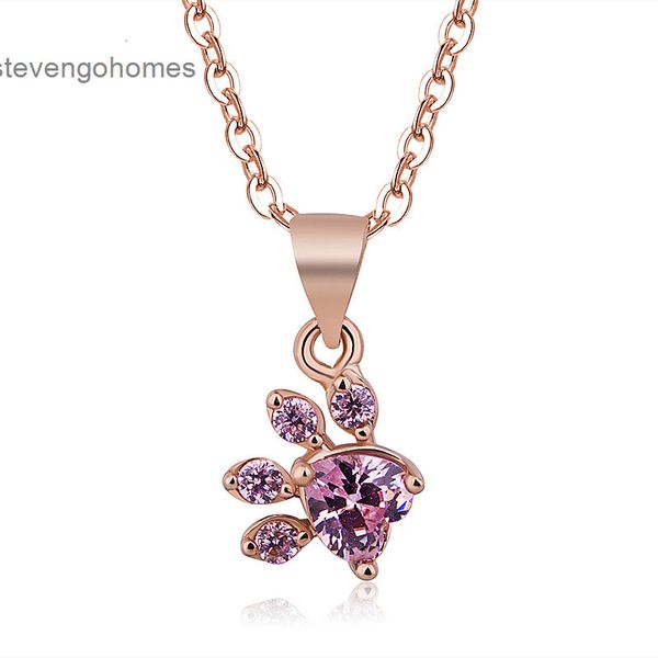 

shaped platform heart plated claw rose gold cat footprint necklace earrings bracelet ring set, Silver