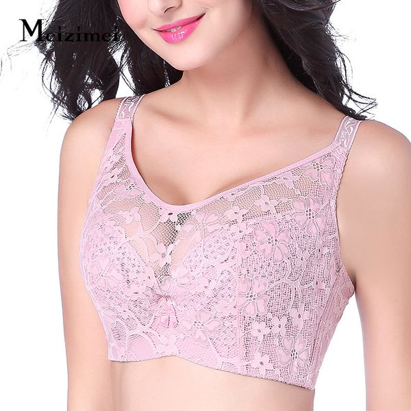 

meizimei bras for women lingeire underwire lace intimates thin bralette underwear plus big size brassiere girl push up 201202, Red;black