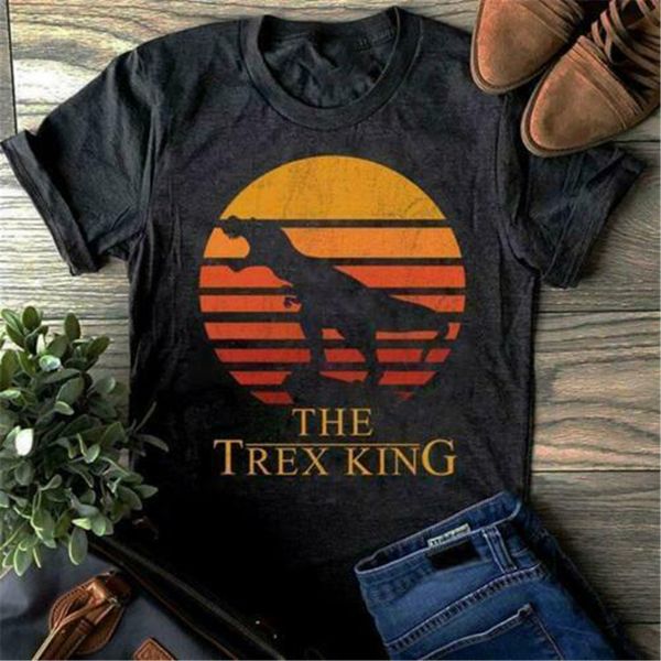 

t-rex king vintage men t-shirt black cotton s-3xl полный фигурные tee shirt спорта толстовка с капюшоном толстовка