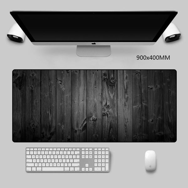 

mouse pads & wrist rests wood black printed gamer gaming mats xl personality desknon-slip play pad computer accessories