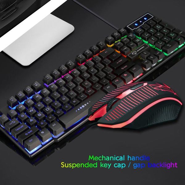 

keyboard mouse combos gaming gamer wired for pc lapcomputer games 104 keys breathing backlight keyboards in stock