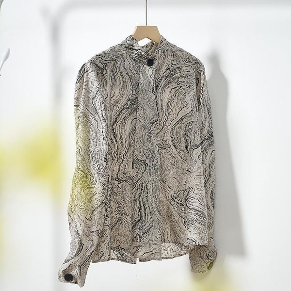 

women's printed blouse vintage long sleeve female shirt new 20201, White