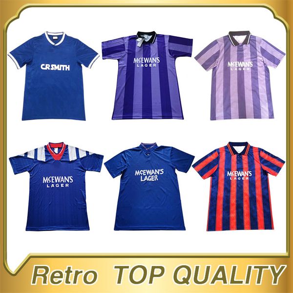 

02 84 87 92 93 94 95 96 90 97 99 glasgow rangers retro soccer jerseys gascoigne laudrup soccer shirts mccoist football uniforms, Black;yellow