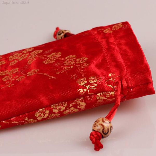 

a-plum blossom flower design satin brocade gift candy bags wedding party favor pouch drawstring jewelry bags za6402