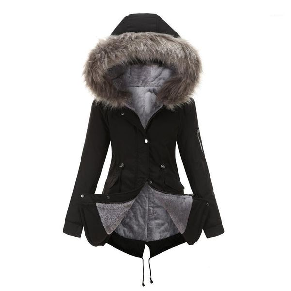 

new parkas female women winter coat thickening cotton winter jacket womens black faux fur outwear parkas for women1