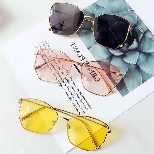 

1pc new retro irregular women metal transparent sun glasses uv400 oversized sunglasses eyewear driver goggles