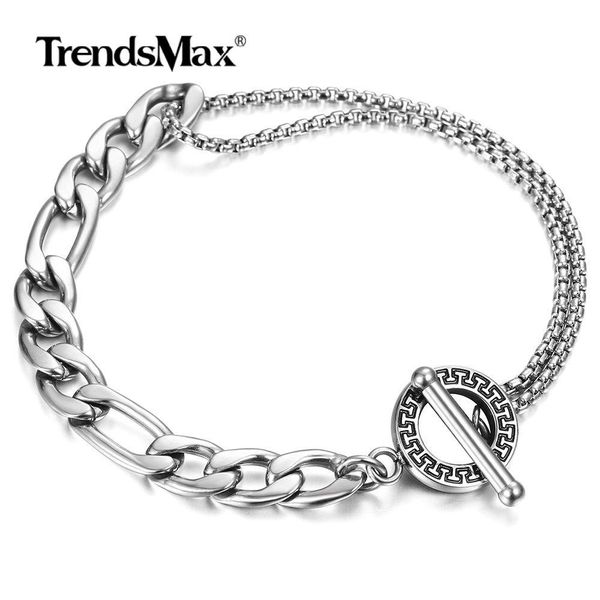 

цепи дизайн мужчины tbsm01 для мужчины 2 золотой браслет женщины figaro браслеты цепь новые ювелирные изделия lariat box сталь нержавеющая t, Golden;silver