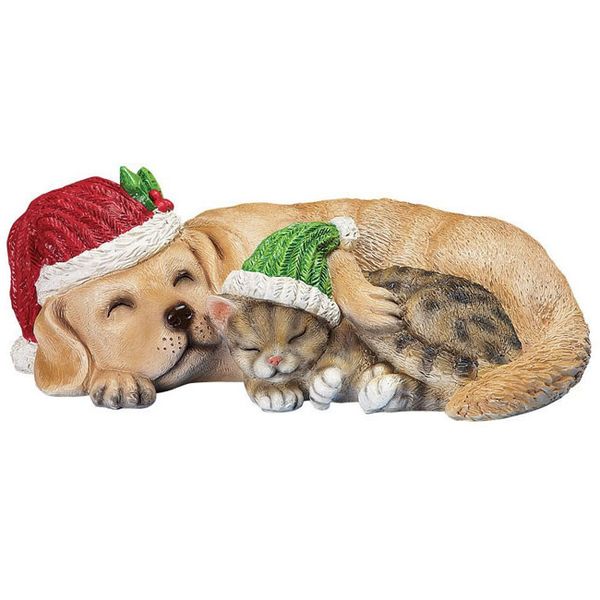 

comfortable dog outdoor light indoor led home resin cat christmas decoration