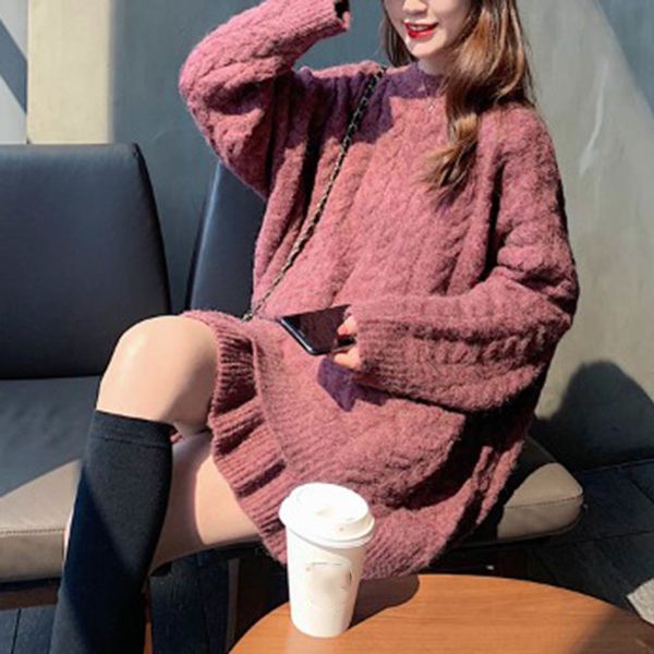 

2021 korean sweet girls two sets of solid pieces lazy style oversize loose torsion crocheted mini skirt suit clothes 08tu, Gray