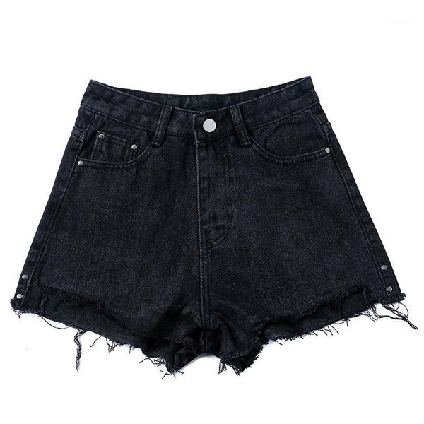 

women's jeans student female shorts denim high waist thin cotton quality wide leg pants jeans1, Blue
