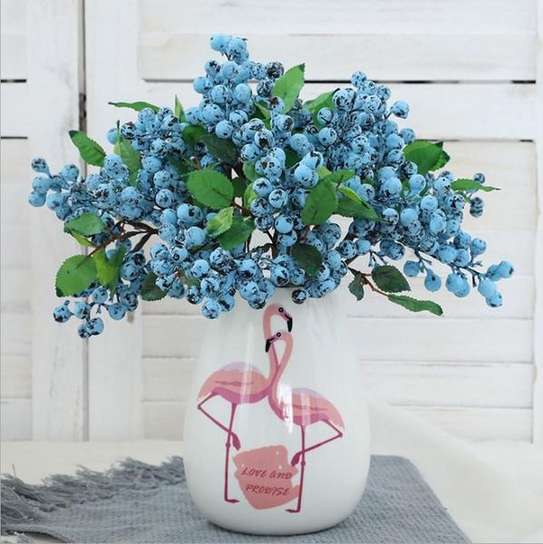 

decorative flowers & wreaths 1 bundle artificial blueberry plant flower bud fake plants silk wreath berry for wedding home party decoration1