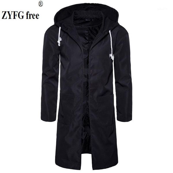 

2017 autumn men's casual long windbreaker social fit open stitch clothes fashion men solid color coats loose type overcoat s-xxl1, Tan;black