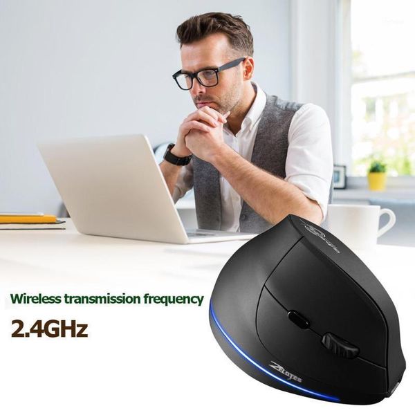 

mice zelotes f-35 6 buttons wireless rechargeable 2400 dpi adjustable ergonomic optical vertical mouse1