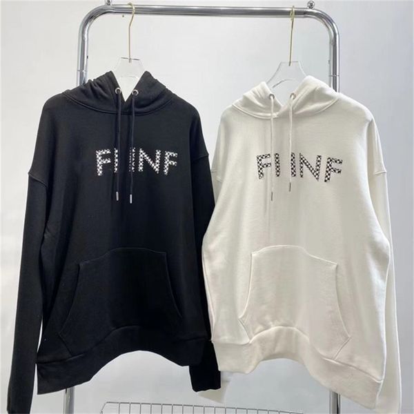 

autumn new print hoodie men's and women's loose thin pullover fashion, Black