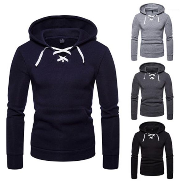 

spring new casual slim hoodies mens v-neck skinny hoodies fashion trend long sleeve drawstring hooded sweatshirts male, Black