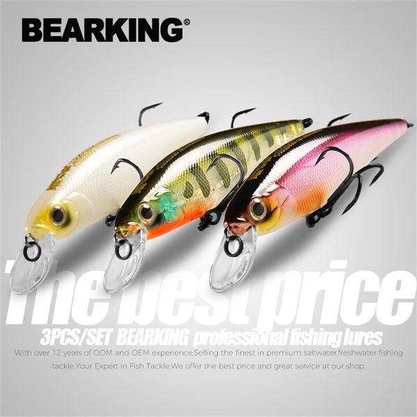 

bearking squad minnow 3pcs per set 95mm 14.8g 65mm 6g tungsten weight system sp fishing lures assorted colors wobbler crank bait 220207