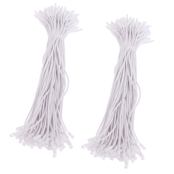 

200 pieces hang tag cotton fasteners bullet tie string 7.5 inch white