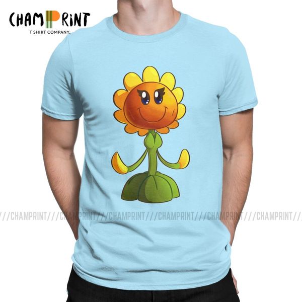 

sport the first sunflower t shirt men's cotton casual t-shirt plants vs zombies kids pvz game tee shirt short sleeve clothes summer
