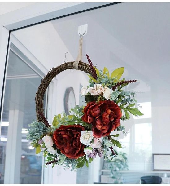 

in the spring of the new style restoring ancient ways red peony simulation flower garlands wall act role of pendant
