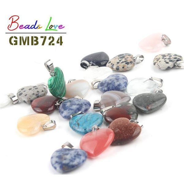 

wholesale 10pcs mixed natural stone pendant love heart star charms pendants for jewelry making diy bracelet necklace acc qylroy