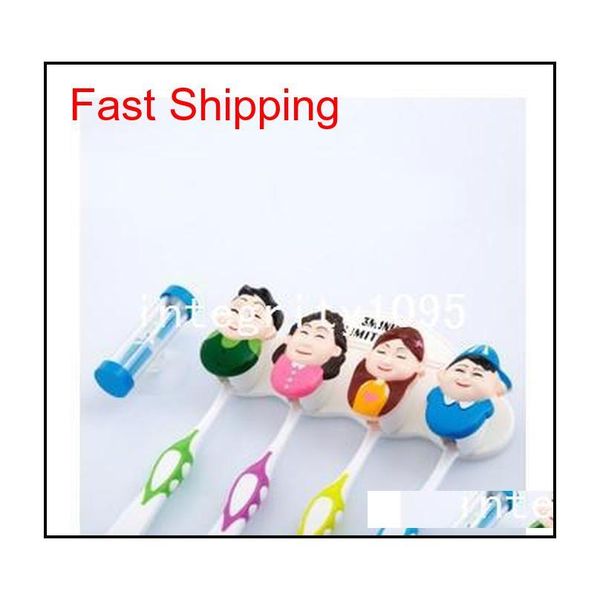 

happy family home bathroom toothbrush suction holder stand rack set 4 bin wit qylkhc homes2007