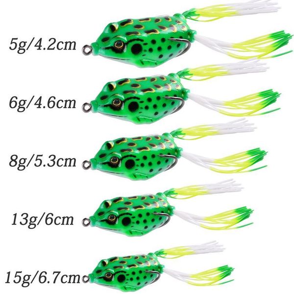 

15pcs/lot frog soft fishing lures double hooks 6g 13g 15g water ray frog artificial minnow crank soft bait fishin qyloun