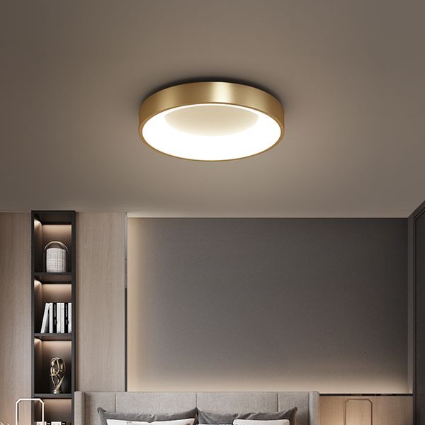 

2021 new led ceiling light round copper for living room bedroom kitchen modern balcony attic illuminate surface mount fixture cok6