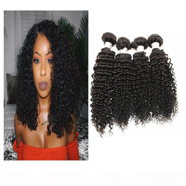 

dilys kinky curly hair bundles brazilian malaysian virgin human hair extensions 100g bundle natural color 8-28 inches, Black