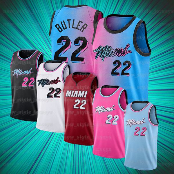 

22 butler jeresy wade jimmy 3 dwayne tyler dwyane pelican herro goran bam dragic adebayo robinson miami heats basketball jersey x4, Black;red