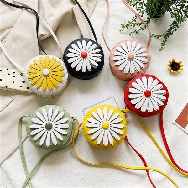 

purse 2021 girl coin handbag children wallet small box bag cute little daisy kid money flower shoulder, White