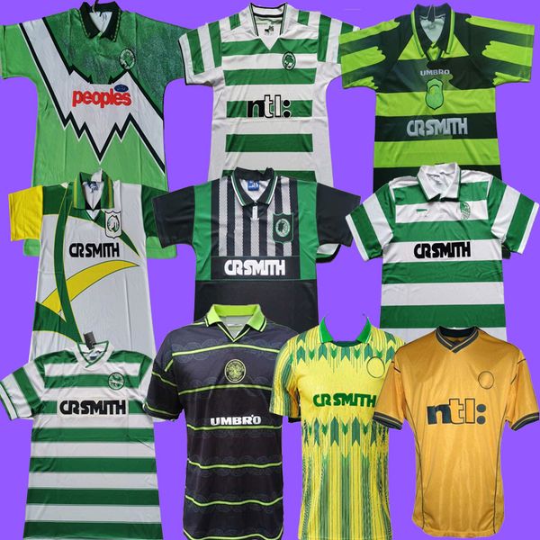 

celtic retro soccer jerseys 1991 1992 1998 1999 football shirts larsson classic vintage sutton 1995 1997 football kits, Black;yellow