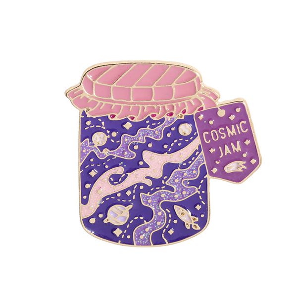 

cosmic starry sky long river wishing cup brooches pins gift funny gold plated alloy brooches for women gift jewelry button collar badges, Gray